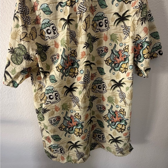 Men's Yiume Tropical Wilderness Skull Shirt - Cream - Picture 2 of 2